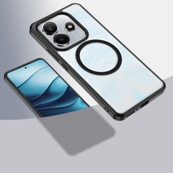 Противоударный чехол Clear Case с MagSafe гибрид твердого и мягкого материала для Xiaomi Redmi Note 14 4G - Scrub Black