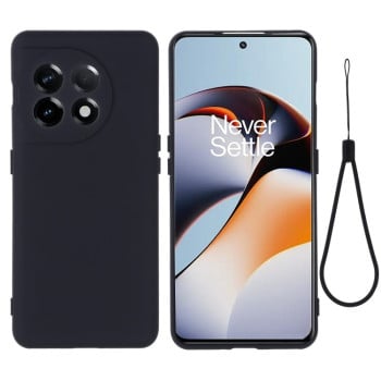 Силиконовый чехол Solid Color Liquid Silicone на OnePlus 11  - черный