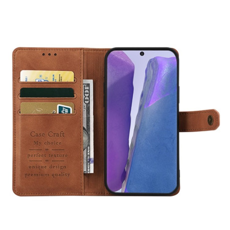 Чехол-книжка Copper Buckle Craft для Samsung Galaxy A04s/A13 5G - коричневый