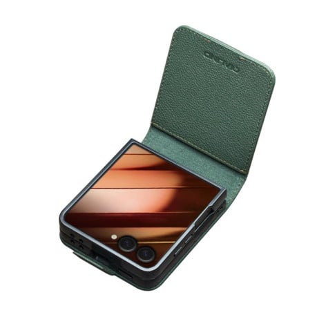 Чохол-книжка QIALINO Classics 3rd з натуральної шкіри на Samsung Galaxy Filp 7 - зелений