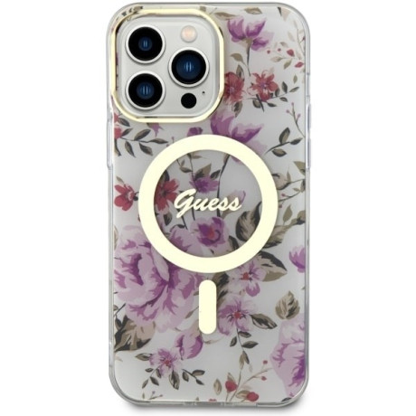 Оригинальный чехол Guess Flower MagSafe для iPhone 14 Pro Max - Flower
