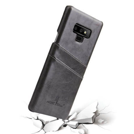 Шкіряний чохол Fierre Shann Retro Oil Wax Texture на Samsung Galaxy Note9-чорний