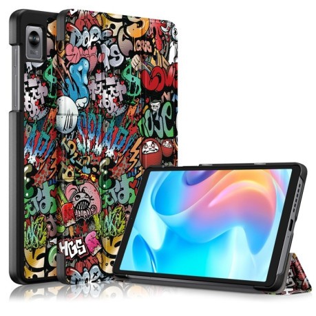 Чохол-книжка Buckle Coloured Drawing для Realme Pad Mini 8.7- Graffiti