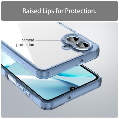 Чехол Airbag гибрид с цветными гранями на Samsung Galaxy A07 4G - синий