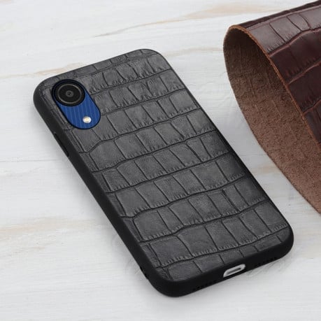 Протиударний чохол Crocodile Texture для Samsung Galaxy A03 Core - чорний