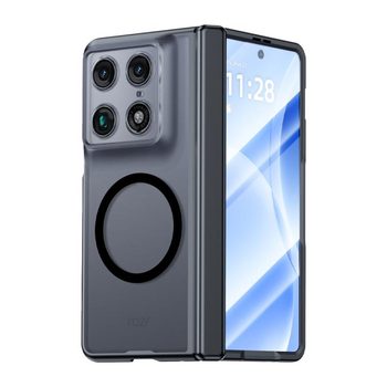 Напівпрозорий магнітний чохол Escase з плівкою на Motorola Razr Fold 5G — чорний