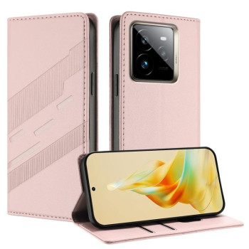 Чехол-книжка Embossed Multi-functional Wallet Retro Leather на Realme GT7 Pro - розовый