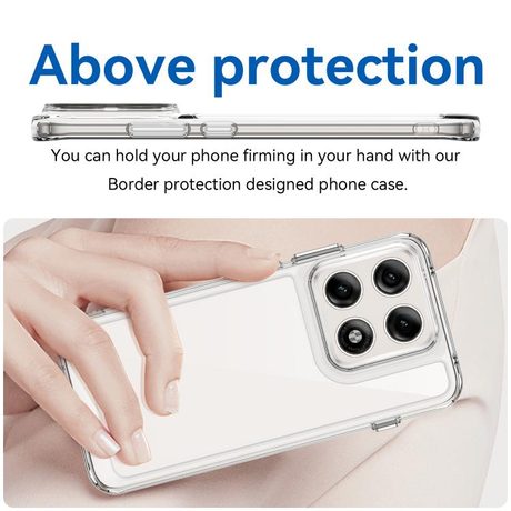 Протиударний чохол Colorful Acrylic Series з кольоровою силіконовою боковиною на Motorola Edge 70 Pro 5G — прозорий