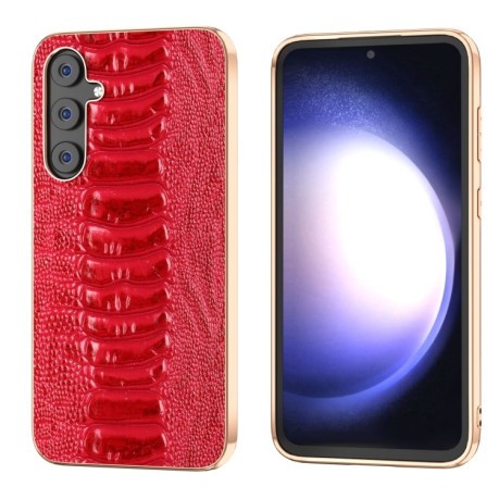 Кожаный Чехол ABEEL Genuine Leather Weilai Series для Samsung Galaxy S23 FE 5G - красный