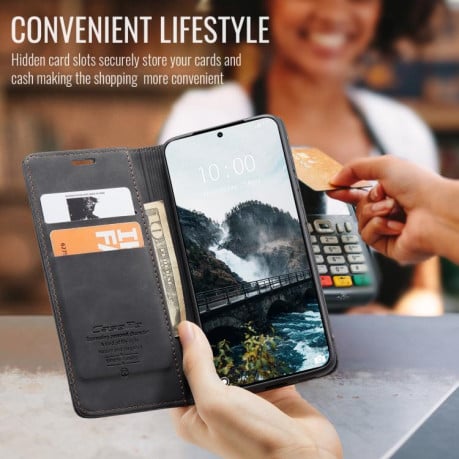 Чехол-книжка CaseMe-013 многофункциональный с кармашком на карт на Xiaomi 15T Pro - черный