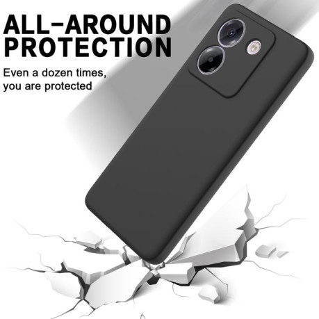 Силиконовый чехол Solid Color Liquid Silicone на Xiaomi Poco M7 Pro 5G - черный