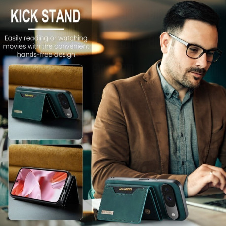 Чехол DG.MING M2 Series 3-Fold Multi Card Bag + Magnetic для Google Pixel 9/9 Pro - зеленый