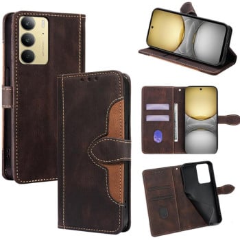 Чохол-книжка з м'яким покриттям Skin Feel та магнітною застібкою на Realme C75 4G/14x 5G Global - коричневий