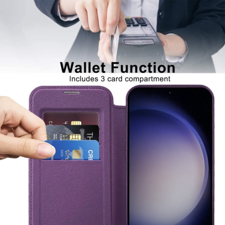 Чохол-книжка Shield MagSafe RFID Anti-theft Leather  для Samsung Galaxy S25+ 5G - фіолетовий