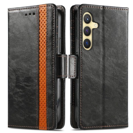 Чехол-книжка CaseNeo Splicing Dual Magnetic Buckle Leather для Samsung Galaxy S24+ 5G - черный