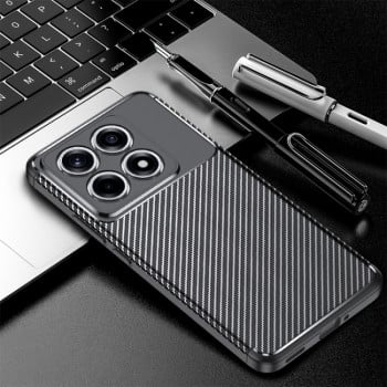 Ударозащитный чехол HMC Carbon Fiber Texture на Xiaomi 14T - черный