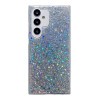 Противоударный чехол Glitter Sequins Epoxy для Samsung Galaxy S24 5G - серебристый