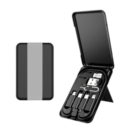 Набір адаптерів XG-001  7 In 1 Universal Smart Phone Cable Adapter Storage Box - чорний