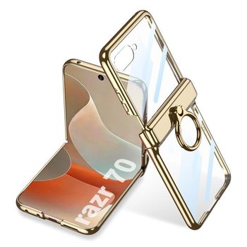 Складний магнітний чохол Gkk з кільцем-тримачем на Motorola Razr 70 — шампансько-золотий
