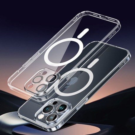 Противоударный чехол SULADA Jingpin Series MagSafe All-inclusive Lens для iPhone 15 Pro - прозрачный