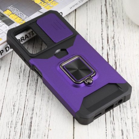 Противоударный чехол Sliding Camera Design для Xiaomi Redmi Note 11 5Ｇ / Poco M4 Pro 5Ｇ - фиолетовый