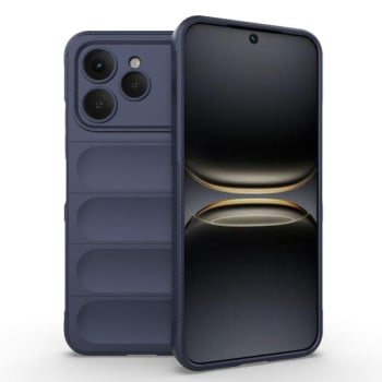 Силиконовый чехол Magic Flannel на Tecno Spark 40 4G Global — тёмно-синий