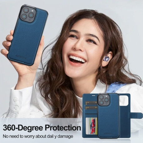 Чехол-книжка LCIMEEKE L2 Series Detachable Magsafe для iPhone 16 Pro - синий