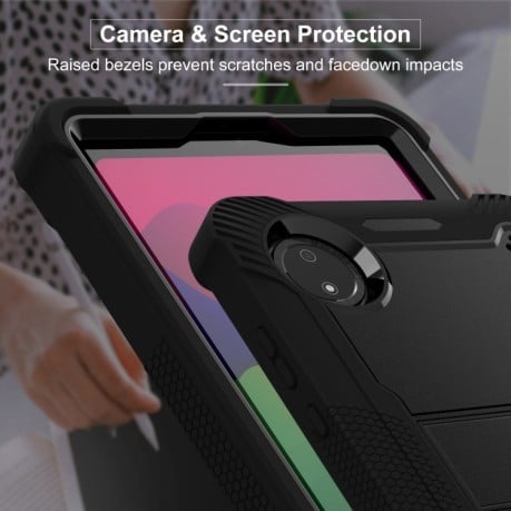 Чохол Silicone Hybrid PC Tablet Case with Holder &amp; Shoulder Strap для Xiaomi Redmi Pad SE 8.7 - чорний