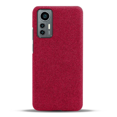 Противоударный чехол Cloth Coated Hard Plastic для Xiaomi 12 Lite - красный