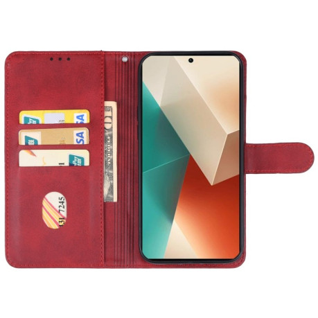Чехол-книжка EsCase Leather для Xiaomi Redmi Note 13 5G - красный