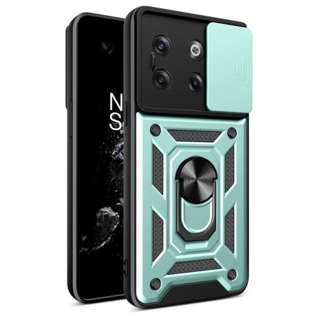Противоударный чехол Camera Sliding для OnePlus 10T - зеленый