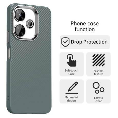 Ударозащитный чехол HMC Carbon Fiber Series IMD на Xiaomi Poco M6 4G - серый