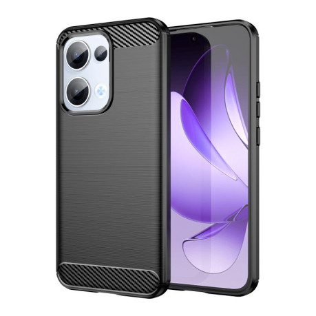 Протиударний чохол Brushed Texture Carbon Fiber на OPPO Reno13 Global - чорний