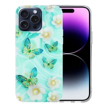 Чехол Colorful Painting Pattern TPU для iPhone 16 Pro - Butterflies