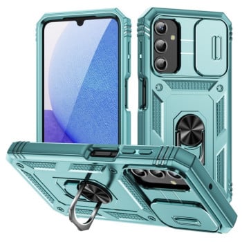Чохол із шторкою на камеру Sliding Camshield та підставкою на Samsung Galaxy A25 5G - зелений