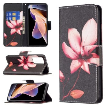 Чехол-книжка Colored Drawing Pattern для Xiaomi Redmi Note 11 Pro 5G (China)/11 Pro+ - Lotus