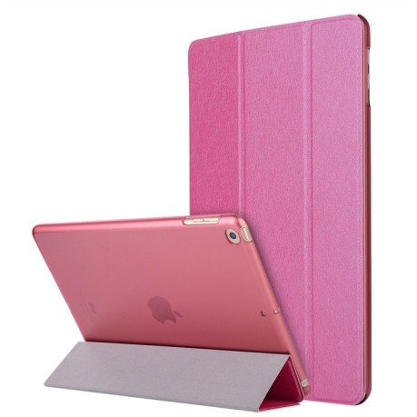 Чохол-книжка Silk Texture на iPad 9/8/7 10.2 (2019/2020/2021) -пурпурно-червоний