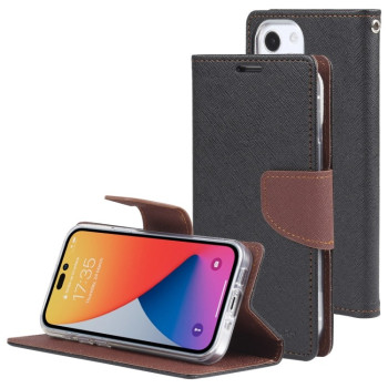 Чохол Книга Mercury Goospery Magnetic Black для iPhone 14 Pro Max - чорно-коричневий