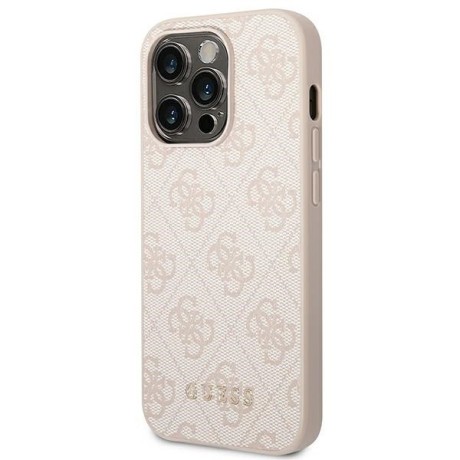 Оригінальний чохол Guess 4G Metal Gold Logo для iPhone 14 Pro Max - pink