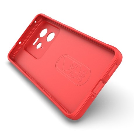 Силиконовый чехол Magic Flannel для Realme GT 7 Pro 5G - винно-красный