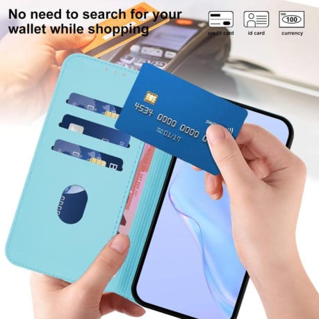 Чохол-книжка з м'яким покриттям (Skin Feel) зі шнурком на Samsung Galaxy A07 4G - блакитний