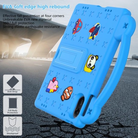 Противоударный чехол EVA Handle Kickstand Children для Xiaomi Redmi Pad 2 11 2025 - голубой