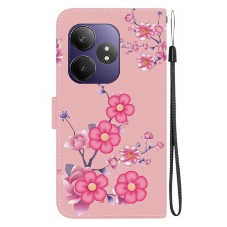 Чехол-книжка Colored Drawing Series на Realme GT 6 / GT 6T / GT Neo6 - Blossoms