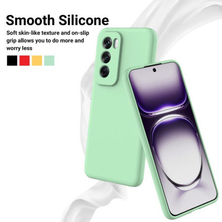Силиконовый чехол Solid Color Liquid Silicone на OPPO Reno 12 5G Global - зеленый