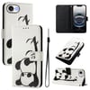 Чехол-книжка Colored Drawing Pattern для iPhone 17e/16e - Panda