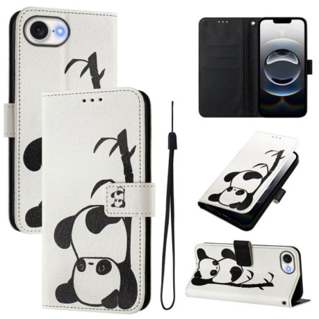 Чохол-книжка Colored Drawing Pattern для iPhone 16e - Panda