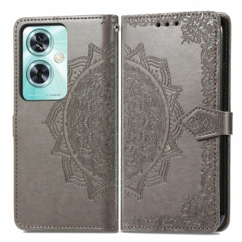 Чехол-книжка Mandala Embossing Pattern на OnePlus Nord N30 SE - серый