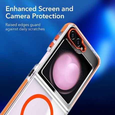 Чехол Dual-color MagSafe TPU Hybrid для Samsung Galaxy  Flip 6 - фиолетовый