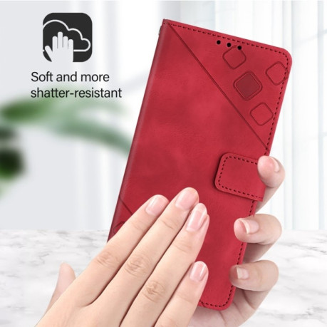 Чехол-книжка Skin-feel Embossed для Infinix Smart 8 Plus / Smart 8 Pro - красный