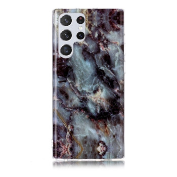 Чехол Marble Pattern Soft на Samsung Galaxy S22 Ultra 5G - коричневый